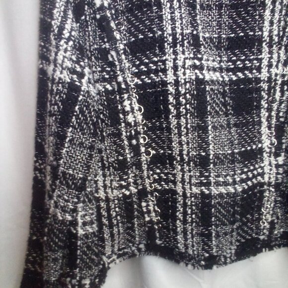 Vanessa Williams Blazer Jacket L Women Fringe Trim Metal Ring Accent Open Front - Picture 3 of 16